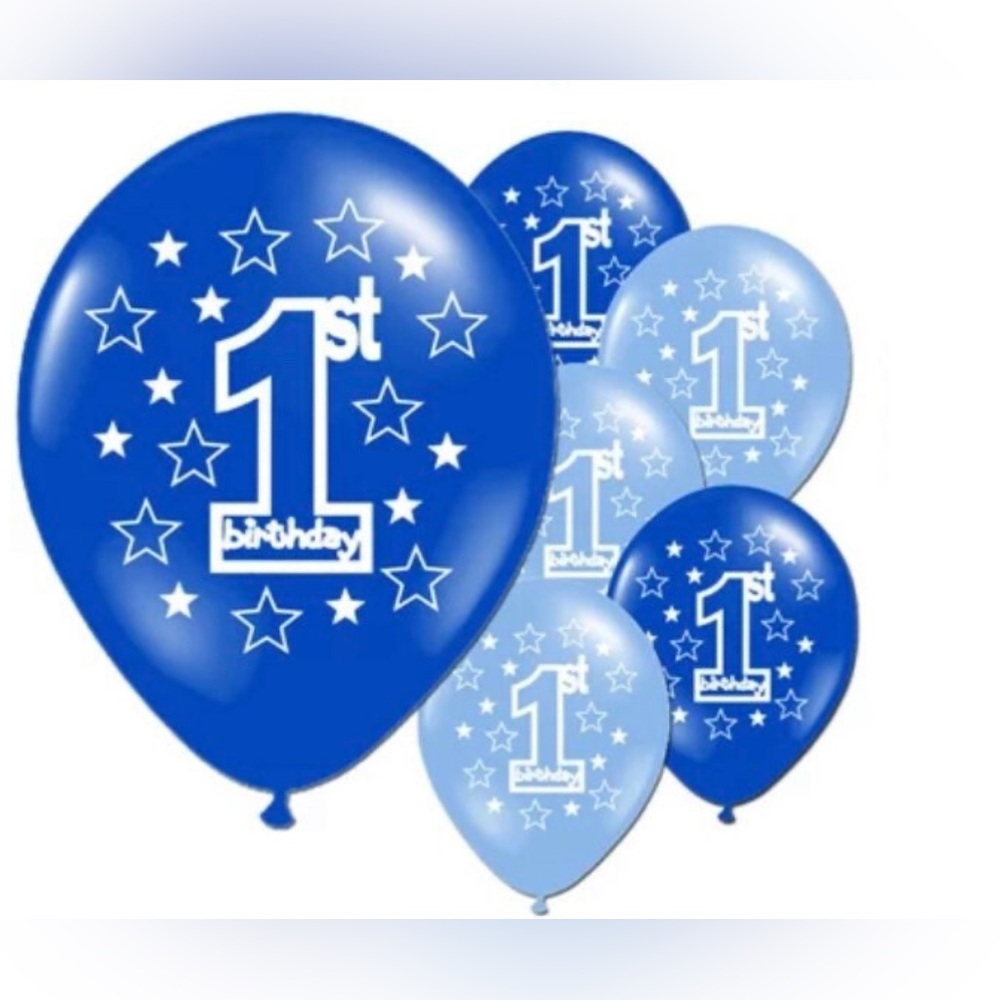 Blue First 1st Birthday Balloons